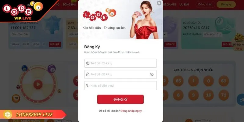 Trước khi click vào ô đăng ký hãy điền thông tin đầy đủ