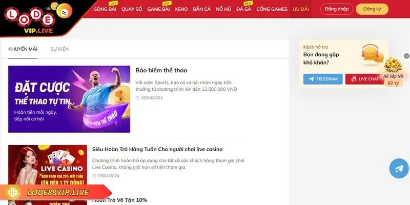 Vô vàn ưu đãi khủng khi người chơi gia nhập Lode88