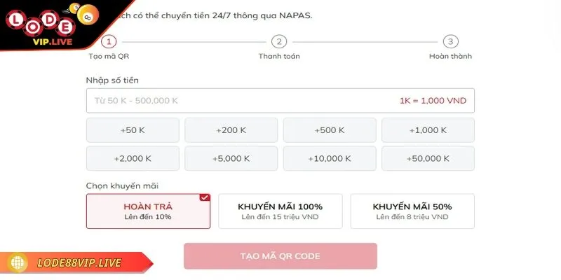 Cần tạo QR code riêng để quét chuyển tiền